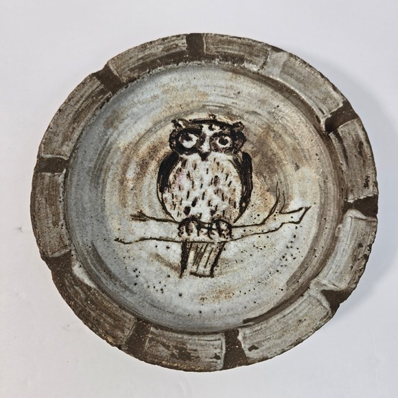 Grove Other - Mid Century Gerd Lu Grove Pottery Ashtray Owl Dish West German Studio Keramik